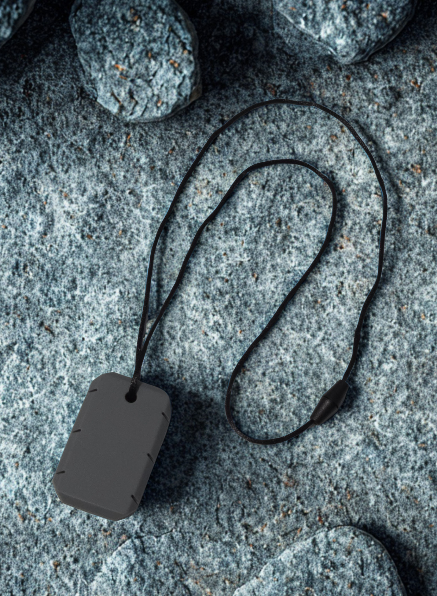Lunar Grey Sensory Chew Tag Necklace