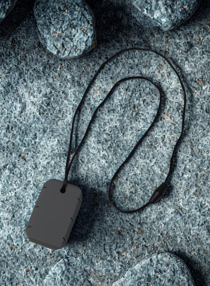 Lunar Grey Sensory Chew Tag Necklace